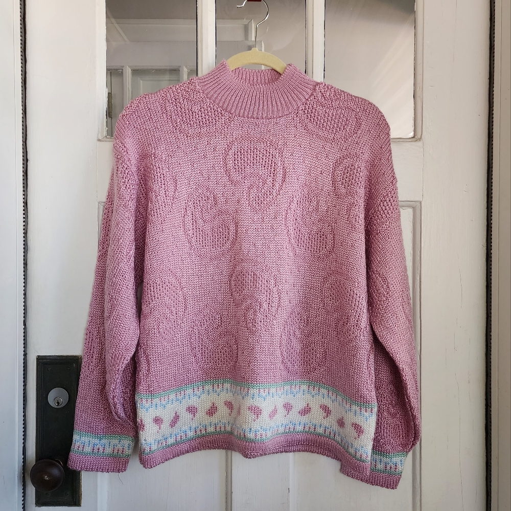 Vintage NWT Garland Pink Sweater, Sz L